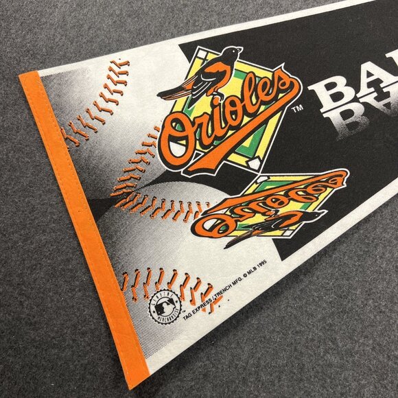 Vintage 1995 Baltimore Orioles Full Size Pennant Flag by Tag Express - Picture 2 of 9